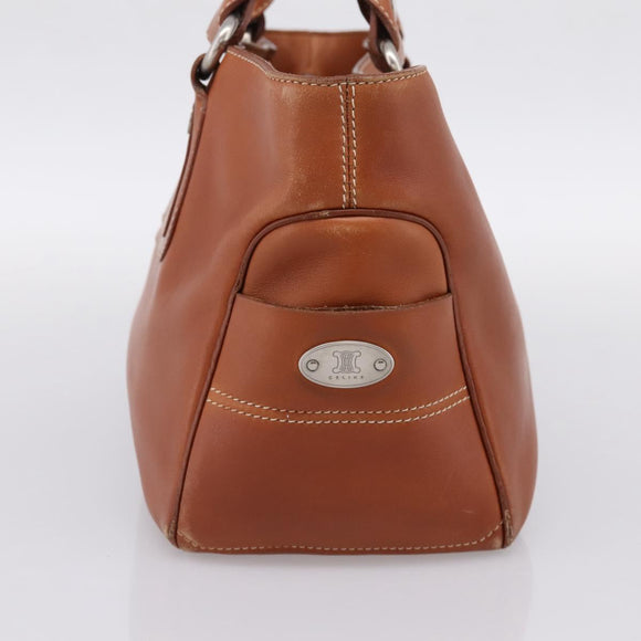 CELINE Boogie Bag Hand Bag Leather Brown Silver Auth 200991A