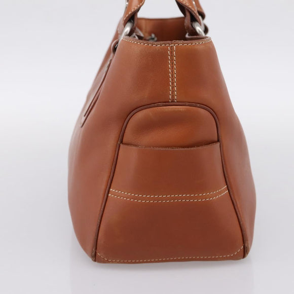 CELINE Boogie Bag Hand Bag Leather Brown Silver Auth 200991A