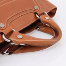 CELINE Boogie Bag Hand Bag Leather Brown Silver Auth 200991A-7