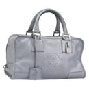 LOEWE Amazona 28 Hand Bag Leather Silver Gold Auth 200992V-1