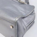 LOEWE Amazona 28 Hand Bag Leather Silver Gold Auth 200992V-14