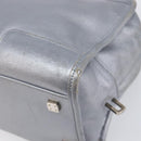 LOEWE Amazona 28 Hand Bag Leather Silver Gold Auth 200992V-16