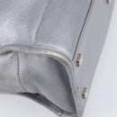 LOEWE Amazona 28 Hand Bag Leather Silver Gold Auth 200992V-17