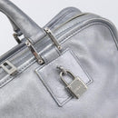 LOEWE Amazona 28 Hand Bag Leather Silver Gold Auth 200992V-18