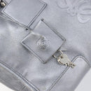 LOEWE Amazona 28 Hand Bag Leather Silver Gold Auth 200992V-9