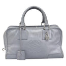 LOEWE Amazona 28 Hand Bag Leather Silver Gold Auth 200992V-13