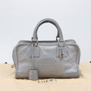 LOEWE Amazona 28 Hand Bag Leather Silver Gold Auth 200992V-12