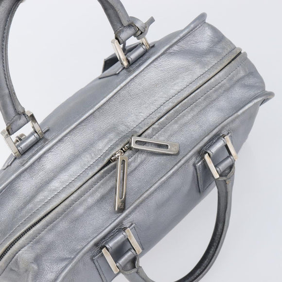 LOEWE Amazona 28 Hand Bag Leather Silver Gold Auth 200992V