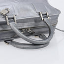 LOEWE Amazona 28 Hand Bag Leather Silver Gold Auth 200992V-7