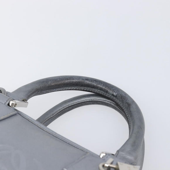 LOEWE Amazona 28 Hand Bag Leather Silver Gold Auth 200992V