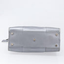 LOEWE Amazona 28 Hand Bag Leather Silver Gold Auth 200992V-5
