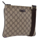 GUCCI GG Supreme Shoulder Bag PVC Beige Gold 201538 Auth 200996-1