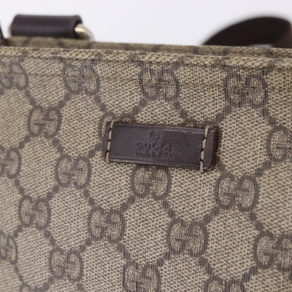 GUCCI GG Supreme Shoulder Bag PVC Beige Gold 201538 Auth 200996