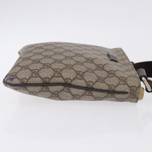 GUCCI GG Supreme Shoulder Bag PVC Beige Gold 201538 Auth 200996