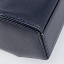 GIVENCHY Hand Bag Leather Navy Gold Auth 200997-18