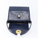 GIVENCHY Hand Bag Leather Navy Gold Auth 200997-10