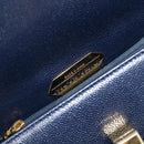 GIVENCHY Hand Bag Leather Navy Gold Auth 200997-19