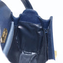 GIVENCHY Hand Bag Leather Navy Gold Auth 200997-20
