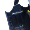 GIVENCHY Hand Bag Leather Navy Gold Auth 200997-21