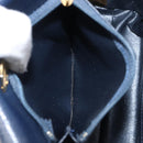 GIVENCHY Hand Bag Leather Navy Gold Auth 200997-12