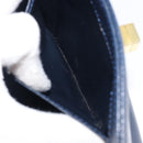 GIVENCHY Hand Bag Leather Navy Gold Auth 200997-23