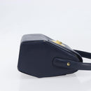 GIVENCHY Hand Bag Leather Navy Gold Auth 200997-3