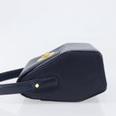 GIVENCHY Hand Bag Leather Navy Gold Auth 200997-4
