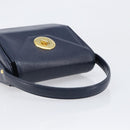 GIVENCHY Hand Bag Leather Navy Gold Auth 200997-7