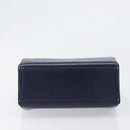 GIVENCHY Hand Bag Leather Navy Gold Auth 200997-5