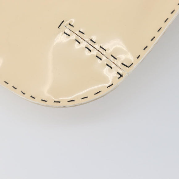 GUCCI Chain Shoulder Bag Patent leather Beige Gold 001 4168 Auth 200998