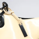 GUCCI Chain Shoulder Bag Patent leather Beige Gold 001 4168 Auth 200998-14