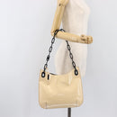 GUCCI Chain Shoulder Bag Patent leather Beige Gold 001 4168 Auth 200998-22
