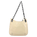 GUCCI Chain Shoulder Bag Patent leather Beige Gold 001 4168 Auth 200998-3