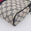 GUCCI GG Supreme Sherry Line Clutch Bag PVC Navy Gold 010 378 Auth 200999-10
