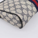 GUCCI GG Supreme Sherry Line Clutch Bag PVC Navy Gold 010 378 Auth 200999-11
