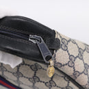 GUCCI GG Supreme Sherry Line Clutch Bag PVC Navy Gold 010 378 Auth 200999-12