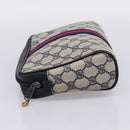 GUCCI GG Supreme Sherry Line Clutch Bag PVC Navy Gold 010 378 Auth 200999-4