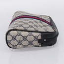 GUCCI GG Supreme Sherry Line Clutch Bag PVC Navy Gold 010 378 Auth 200999-5