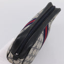 GUCCI GG Supreme Sherry Line Clutch Bag PVC Navy Gold 010 378 Auth 200999-6