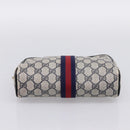 GUCCI GG Supreme Sherry Line Clutch Bag PVC Navy Gold 010 378 Auth 200999-7