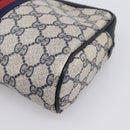 GUCCI GG Supreme Sherry Line Clutch Bag PVC Navy Gold 010 378 Auth 200999-8