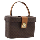 CELINE Macadam Canvas Star Ball Vanity Pouch PVC Leather Brown Auth 201000-1