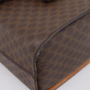 CELINE Macadam Canvas Star Ball Vanity Pouch PVC Leather Brown Auth 201000-16