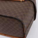 CELINE Macadam Canvas Star Ball Vanity Pouch PVC Leather Brown Auth 201000-17