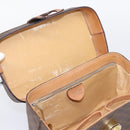 CELINE Macadam Canvas Star Ball Vanity Pouch PVC Leather Brown Auth 201000-9