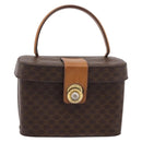 CELINE Macadam Canvas Star Ball Vanity Pouch PVC Leather Brown Auth 201000-13