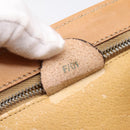 CELINE Macadam Canvas Star Ball Vanity Pouch PVC Leather Brown Auth 201000-12