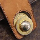 CELINE Macadam Canvas Star Ball Vanity Pouch PVC Leather Brown Auth 201000-8