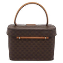 CELINE Macadam Canvas Star Ball Vanity Pouch PVC Leather Brown Auth 201000-2