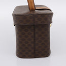 CELINE Macadam Canvas Star Ball Vanity Pouch PVC Leather Brown Auth 201000-3